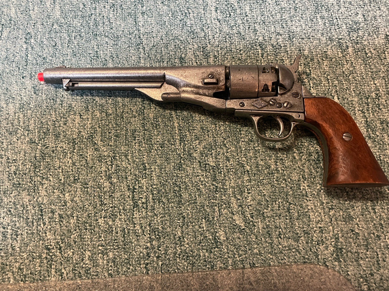Denix Civil War M1860 Antique Gray Non-Firing Revolver, Metal Body, Actual Size