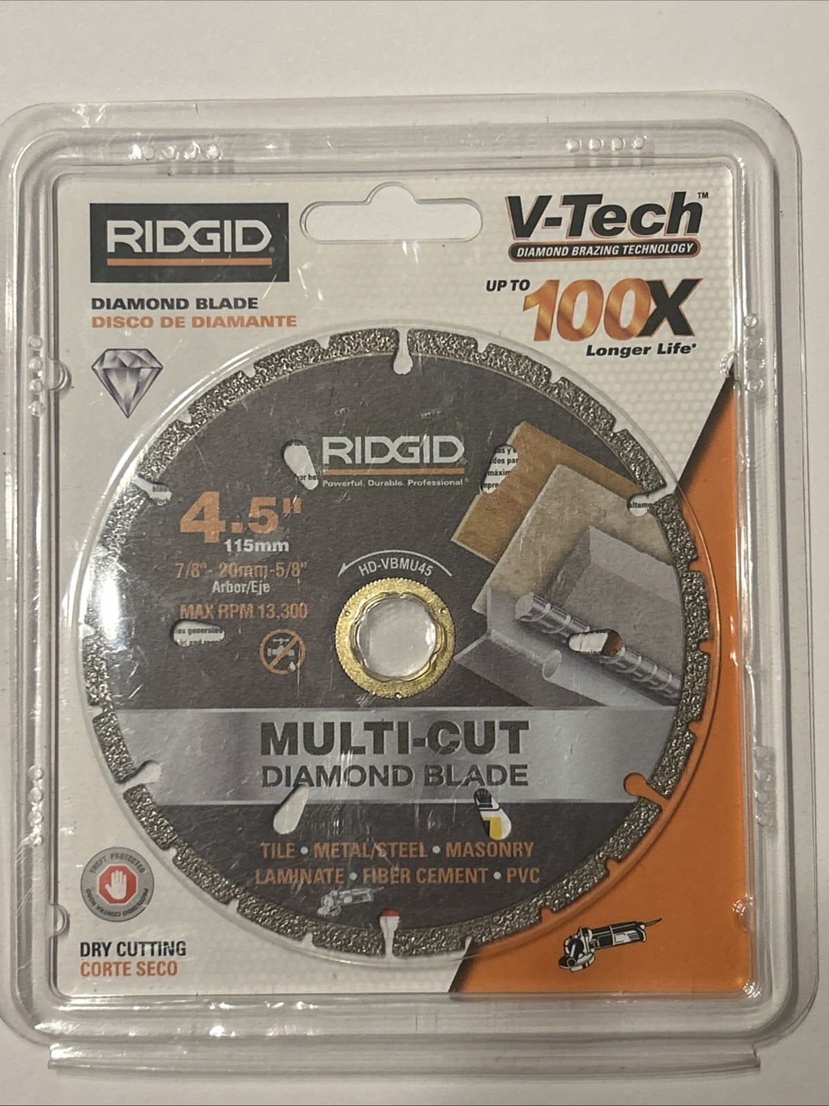 Ridgid V-Tech 4.5 in. Diamond Multi-Cut Diamond Blade HD-VBMU45