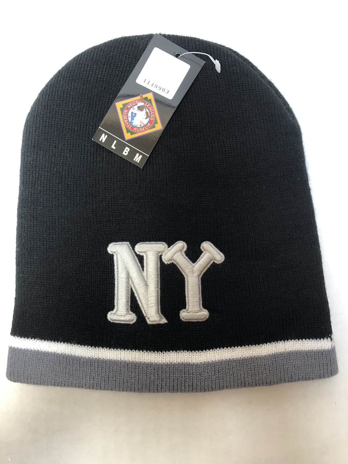NLBM NEW YORK NY Black Knit Beanie Hat Boy’s Youth OSFM Embroidered ~ NWT