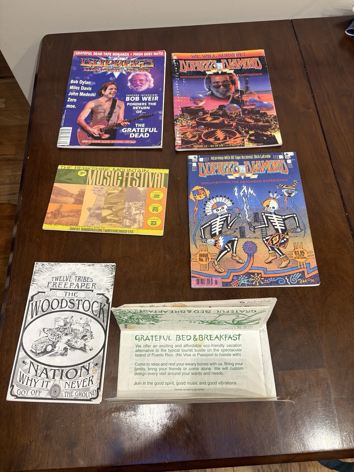 VTG Grateful Dead Magazine - Dupree's Diamond News Lot Of 3 Issues Jerry Garcia