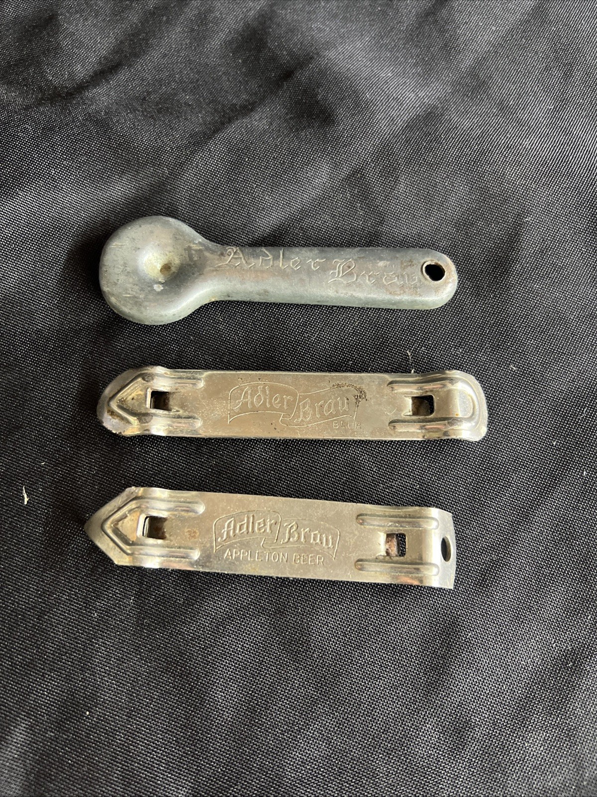 (3) Adler BRAU Brewery Co Beer Advertising Bottle Opener Appleton WI LOT OF 3
