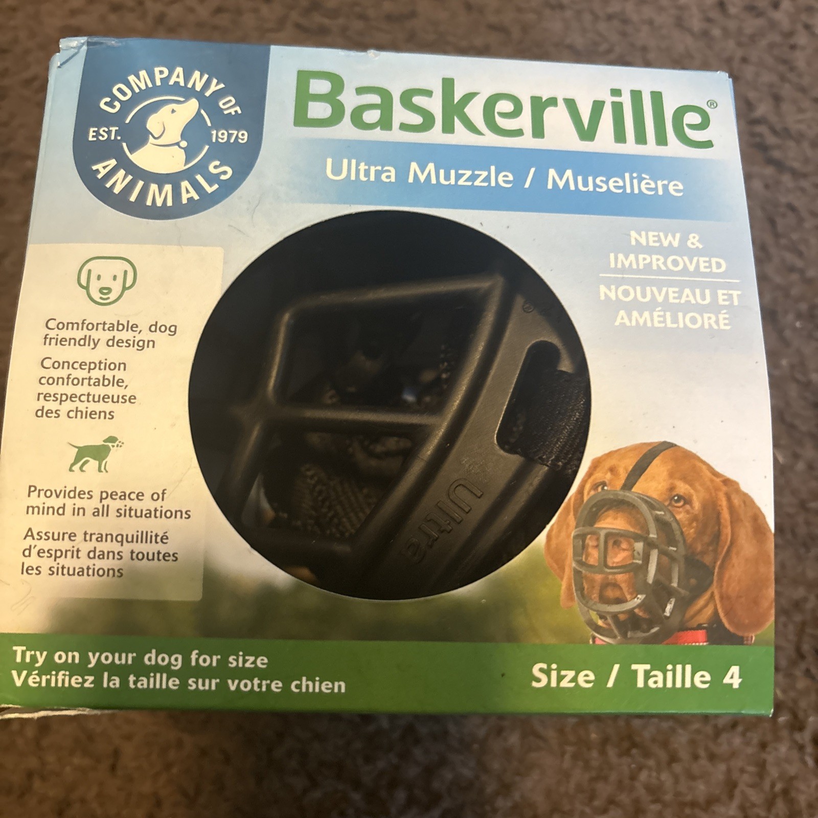 Baskerville Dog Muzzle Size 4, 3.5" x 12.5" - Husky, Springer Spaniel, Vizla