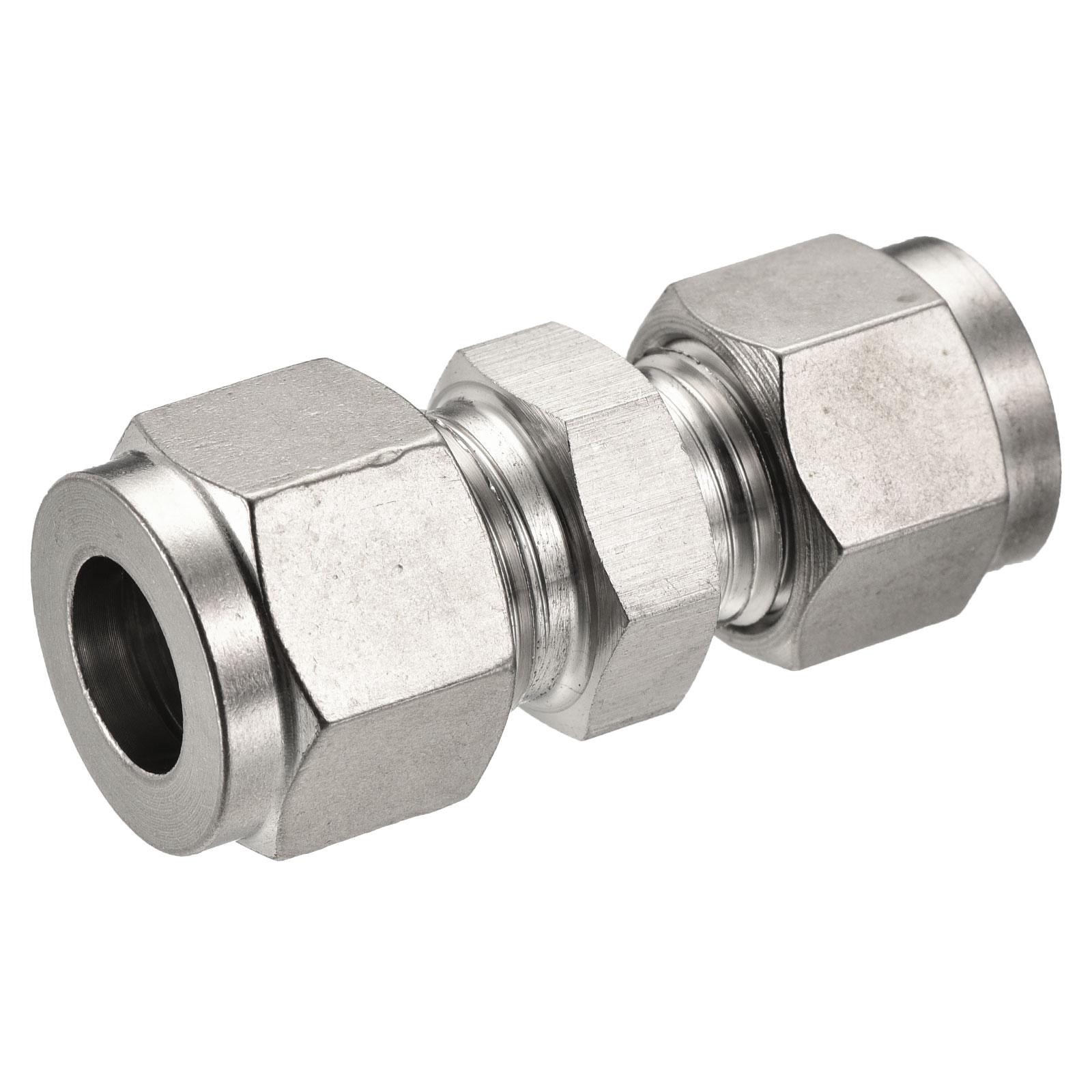 Compression Tube Fitting 8mm x 10mm OD Tube Double Ferrule Coupling Connector