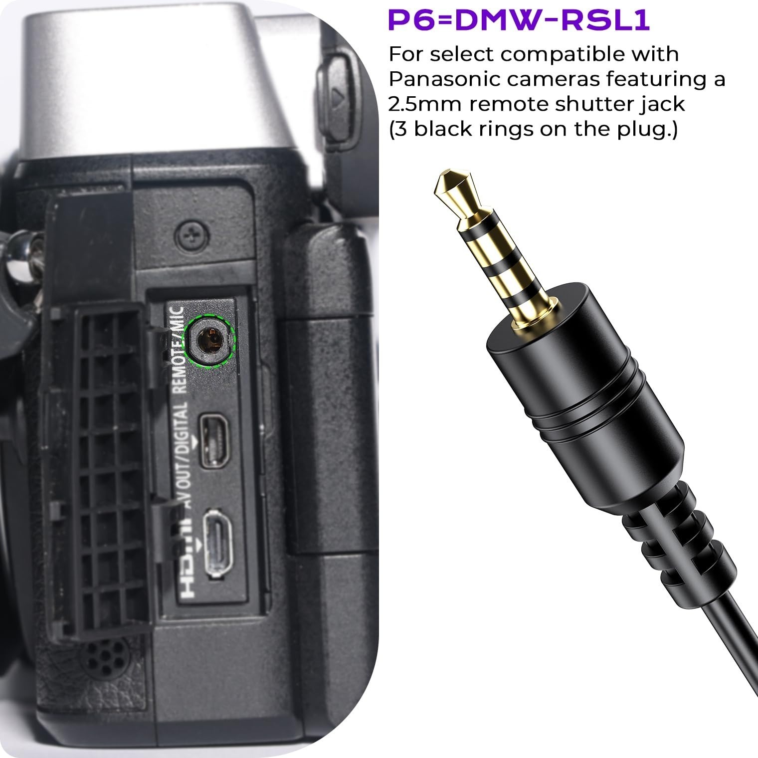 AODELAN Rechargeable Remote Shutter Release for Panasonic Cameras