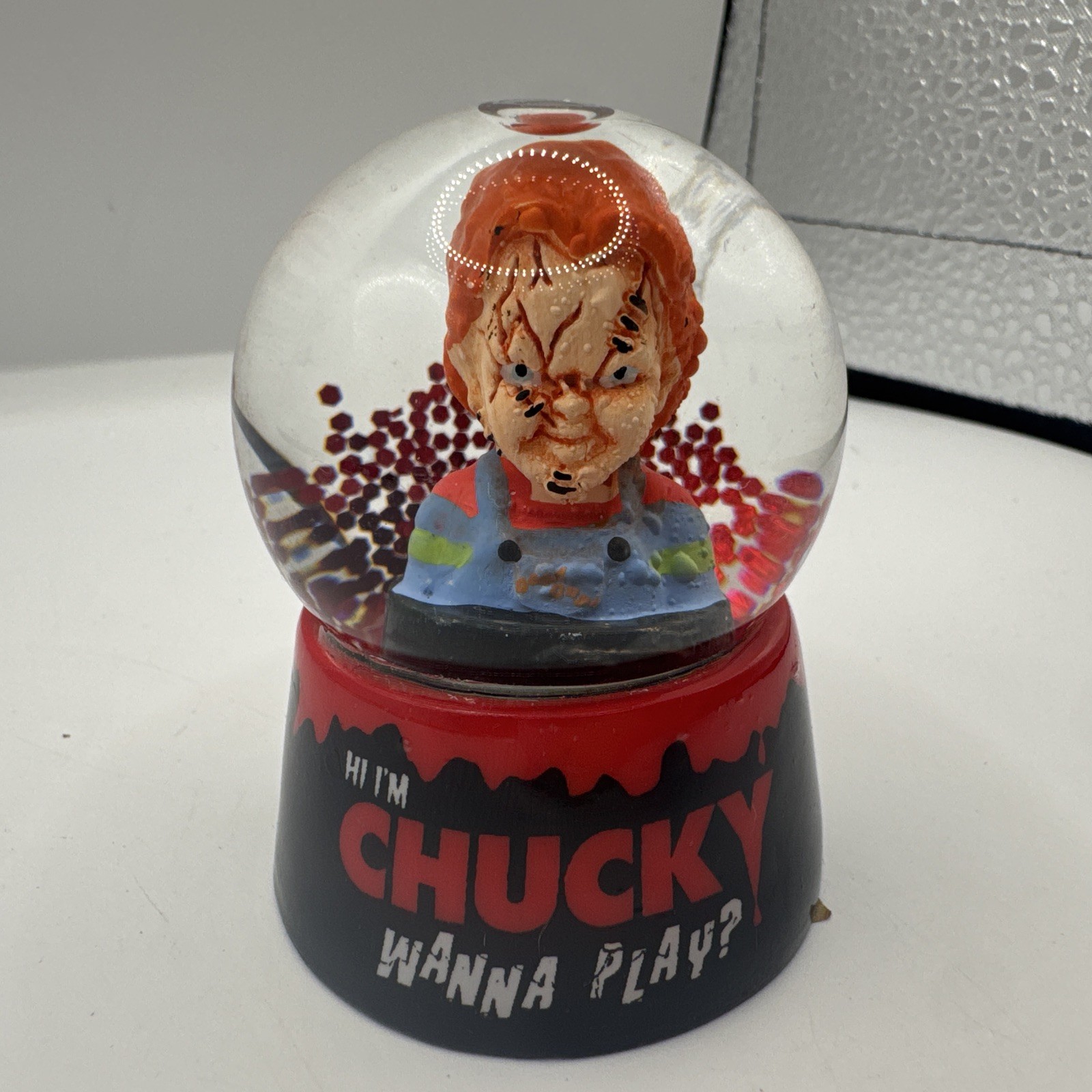 Child's Play Chucky "Wanna Play?" Collectible Mini Snow Globe | 3 Inches Tall
