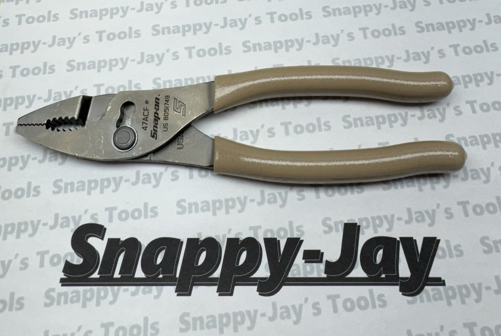 Snap-on Tools NEW COMBAT TAN 8" Talon Soft Grip Combo Slip-Joint Pliers 47ACF