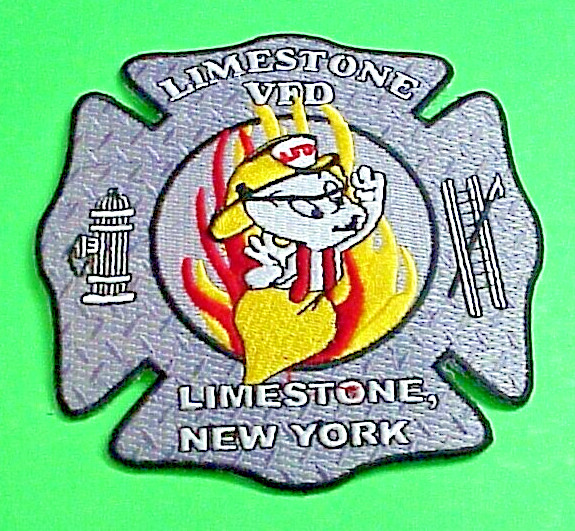 LIMESTONE NEW YORK  NY  4 1/2"  VFD  FIRE DEPT.  PATCH  FREE SHIPPING!!!