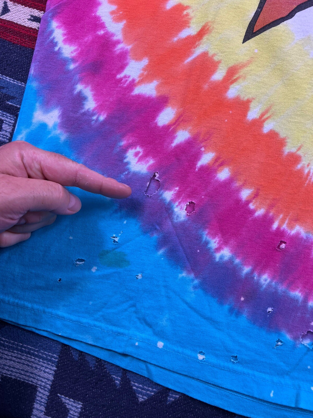 Grateful Dead Vtg 1999 Owsley Big Dancing Bear Tie Dye Single Stitch 90s Shirt