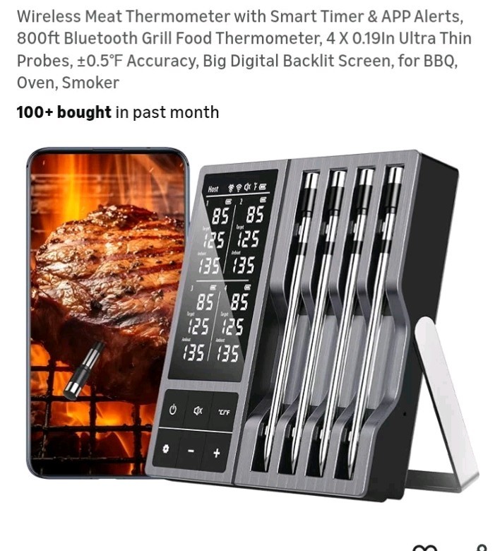 Wireless  Smart Meat Thermometer..Wireless BBQ Meat Thermometer With APP