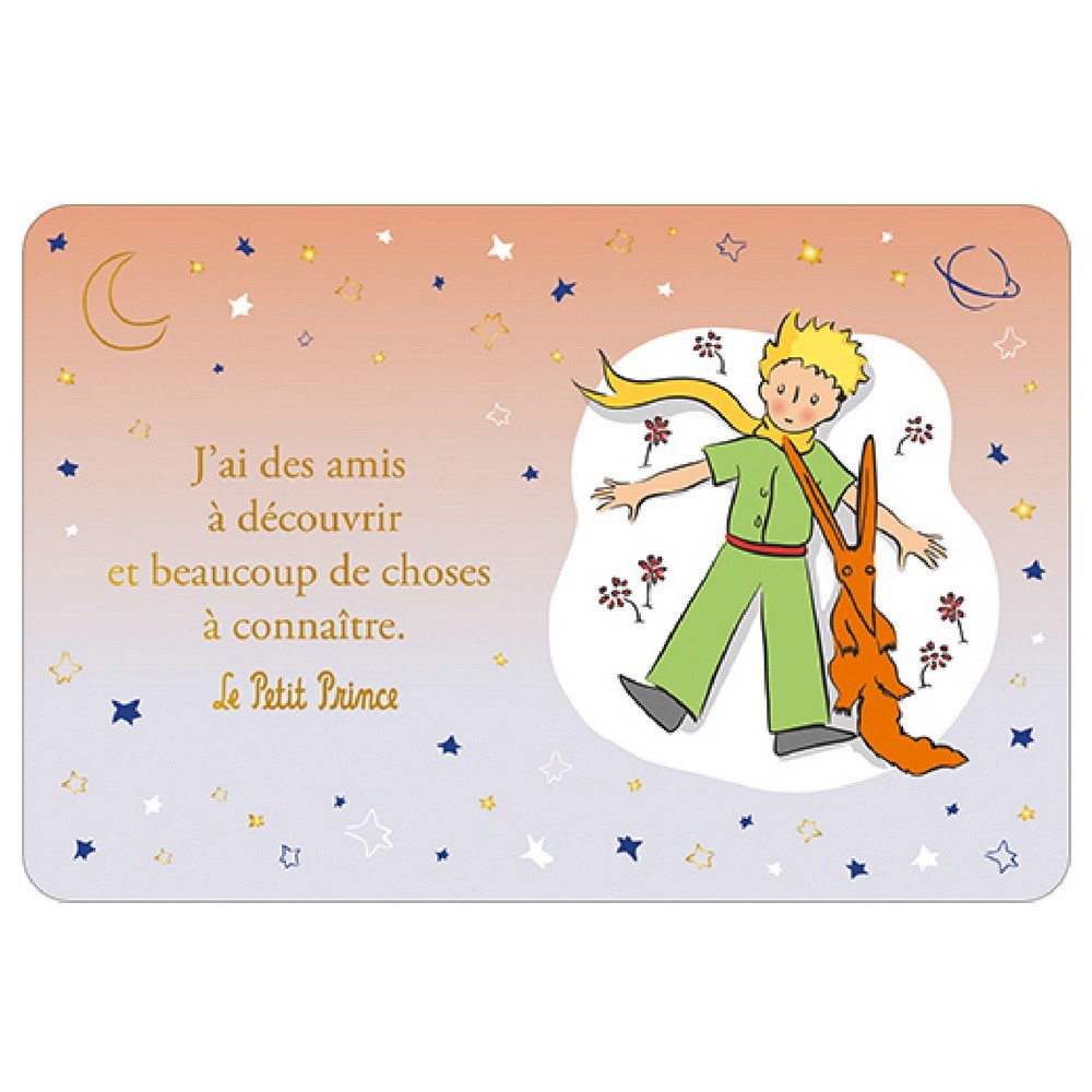 Postcard Kiub The Little Prince and the Fox lying in the garden (15x10cm)