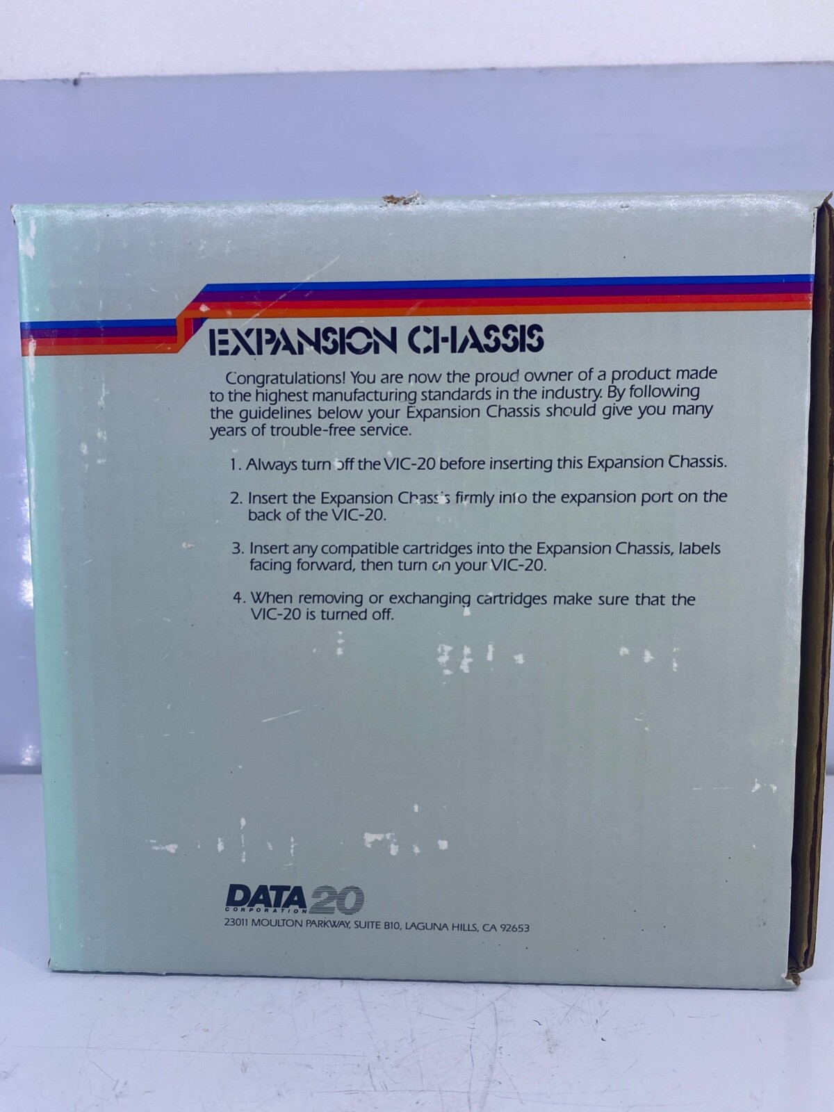 DATA-20 Commodore Vic-20 Personal Computer 4 Port Expansion Chassis NOS NEW 1982