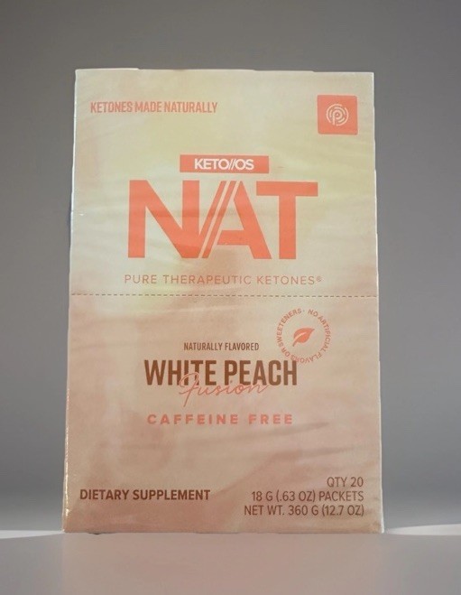 Pruvit KETOSNAT Ketones WHITE PEACH FUSION CAFFEINE FREE 20 PACKS  EXP: 05/27