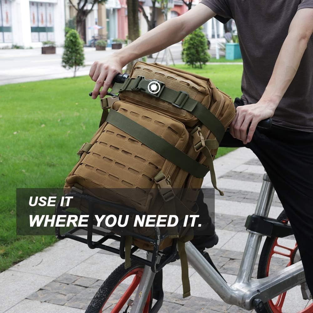 1.5" Utility Straps with Buckle Adjustable, 4-Pack (Army Green, 9.5 feet Long