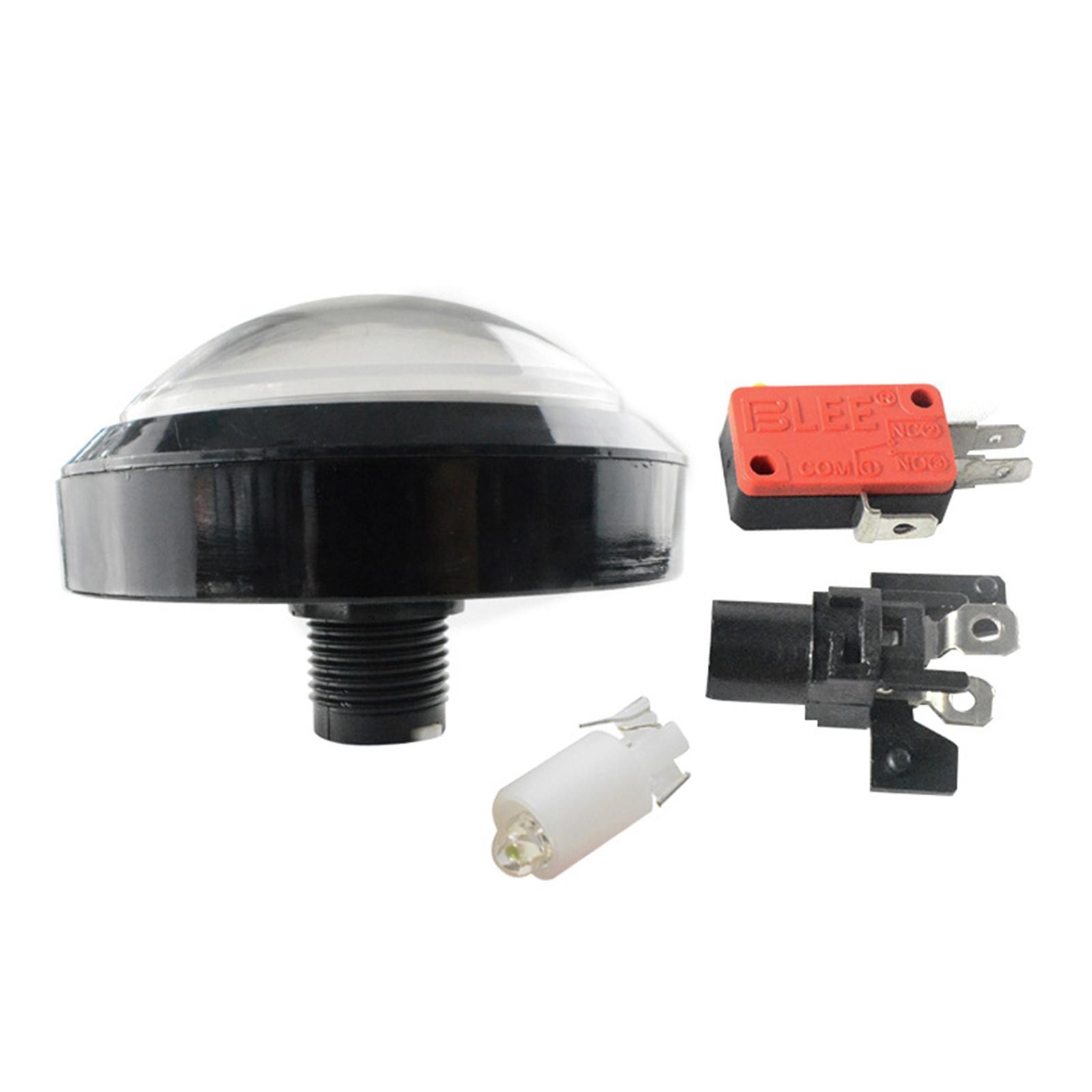 60mm White Arcade Round Push Button Illumilated 12V LED Light w/ Microswitch jj