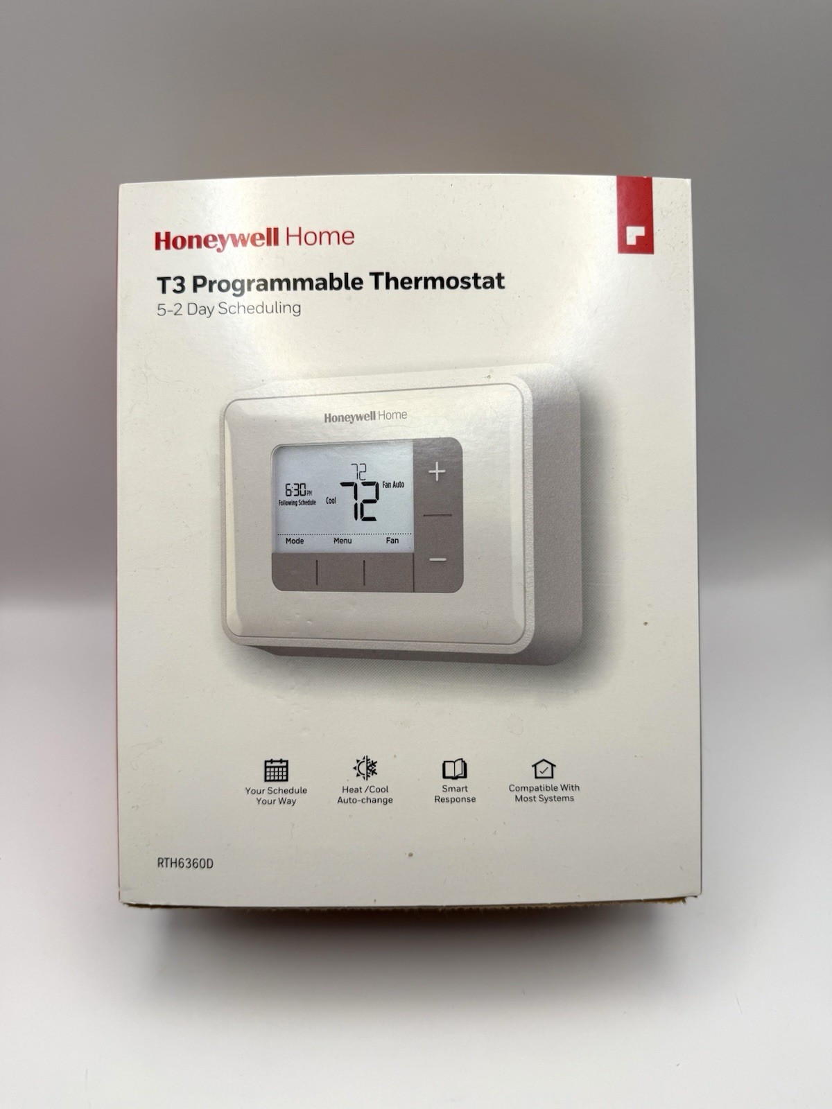 Honeywell Home RTH6360D T3 Programmable Thermostat 5-2 Day Scheduling Heat/Cool