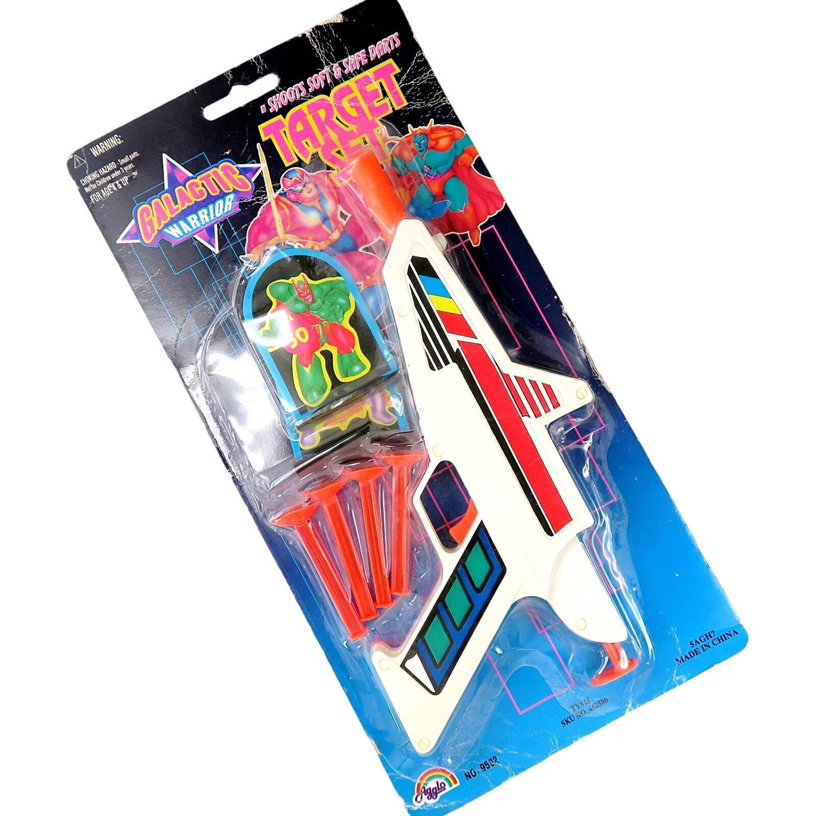 Galactic Warrior Dart Gun Target Set – 1990s Agglo, Carded, Power Rangers Style