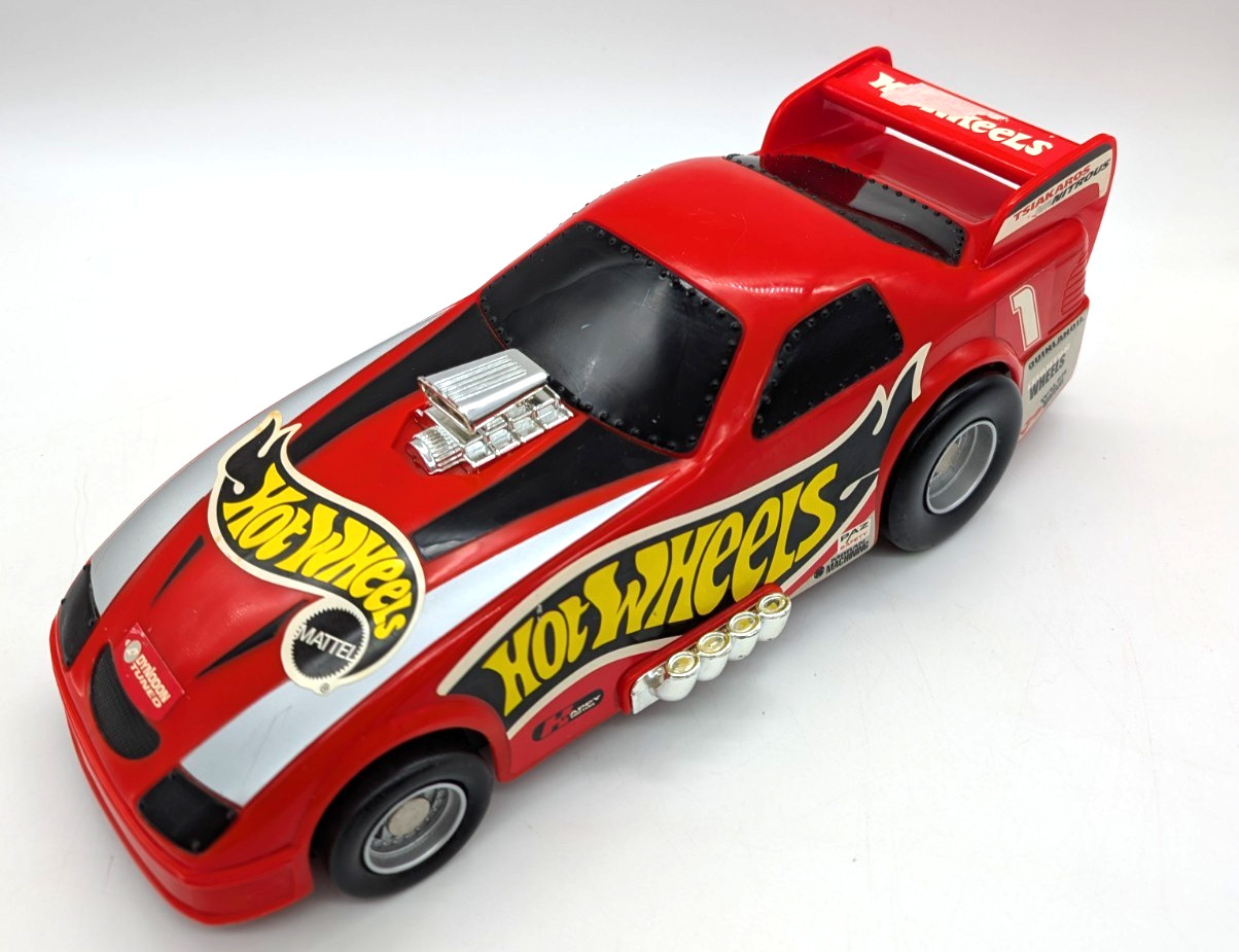 Vintage 2000 Mattel Hot Wheels Cars Storage 14 Car Case Drag Racing Funny Car