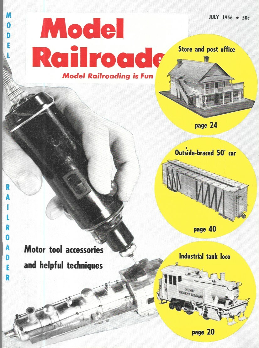 Model Railroader July 1956 General Store Post Office Lifetime Layout Motor Tools