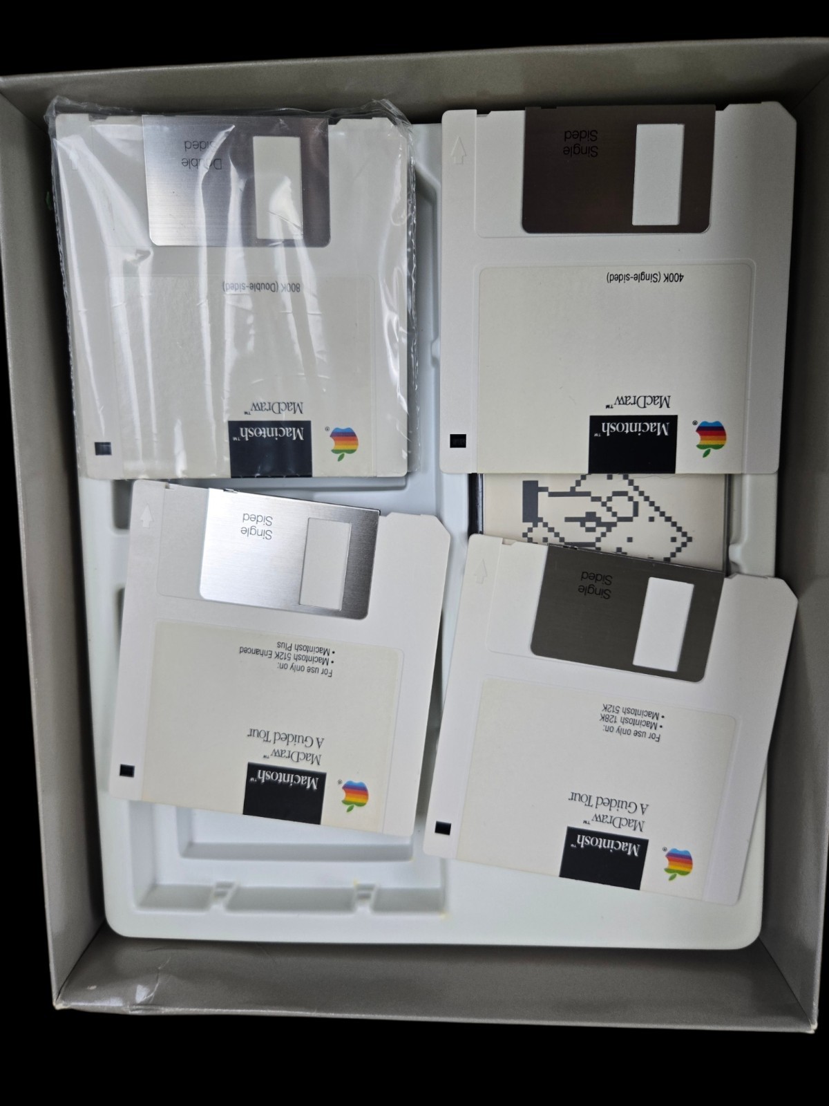 Vintage Apple MacDraw Complete Set CIB Sealed Cassette software 512K Macintosh