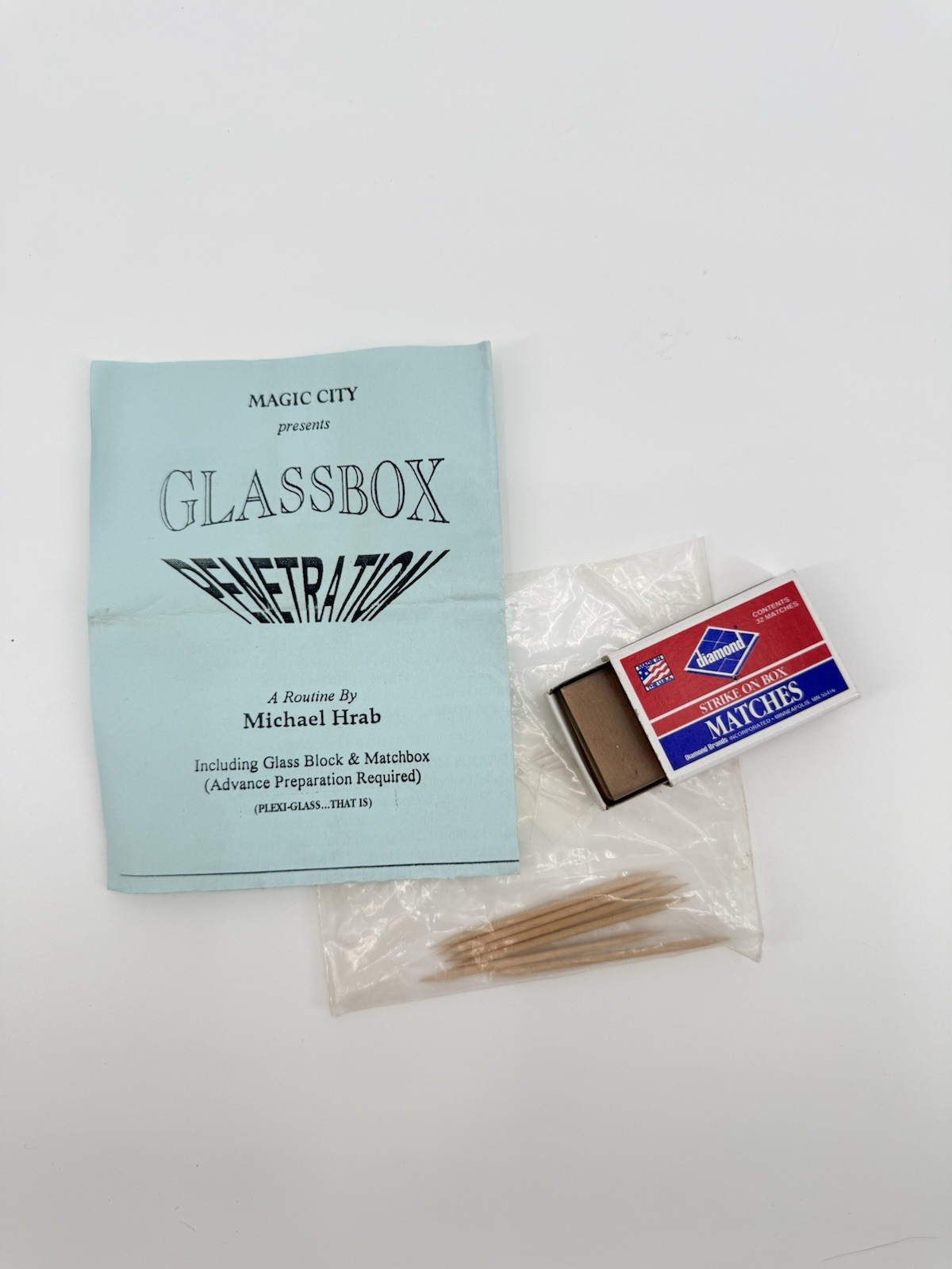Vintage Magician Trick - Glassbox Penetration by Michael Hrab - Complete Set