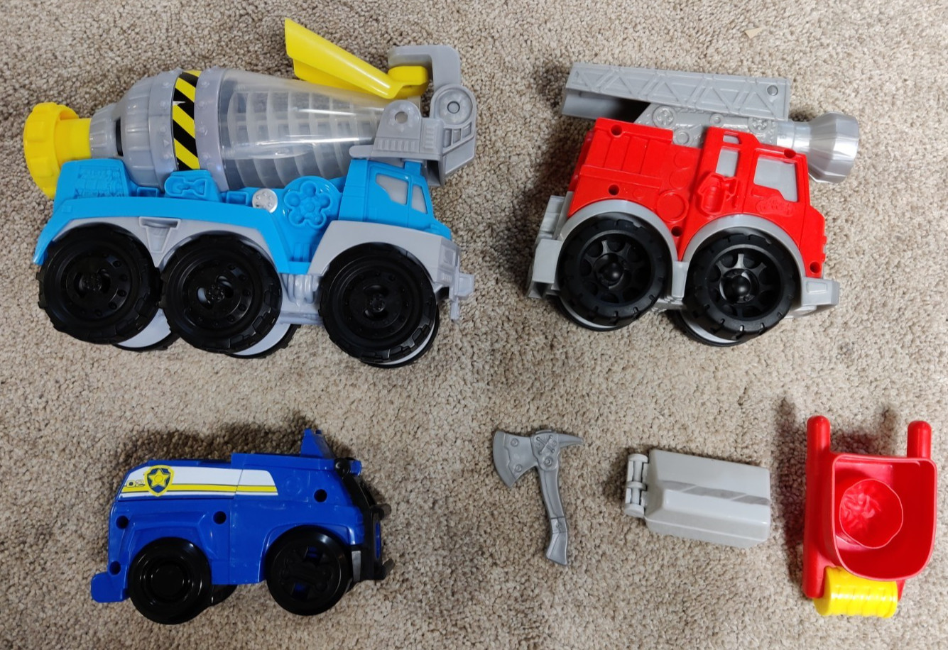 Play Doh Wheels Cement Mixer Truck Fire Engine Paw Patrol Chase Police Cruiser