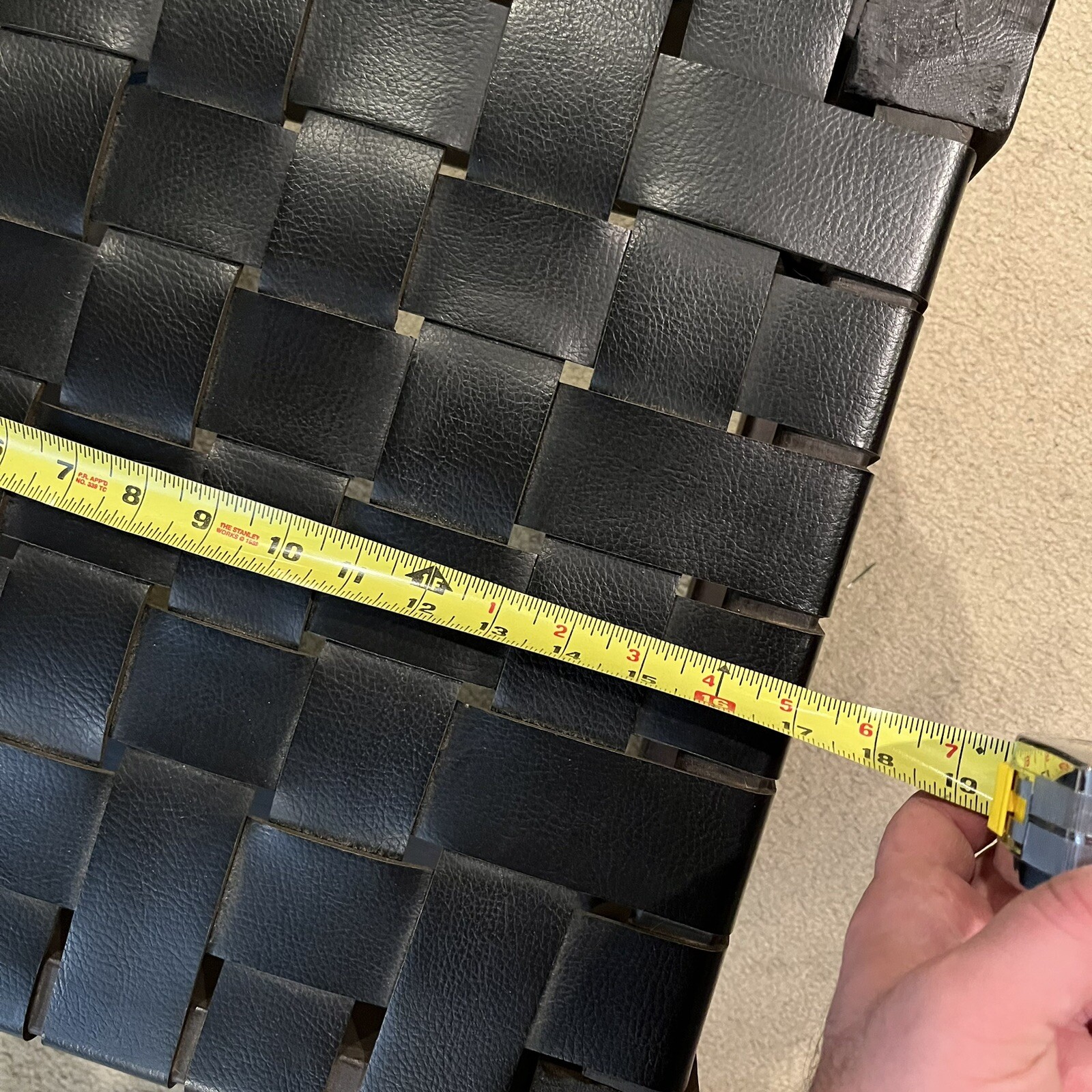 Leather Studded Strap Bench Great Vintage Condition! 18” X 18”