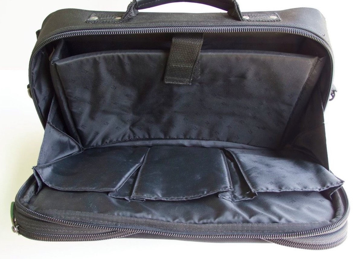 KENNETH COLE BLACK LAPTOP NYLON SATCHEL BRIEFCASE FOR COMPUTER IPAD