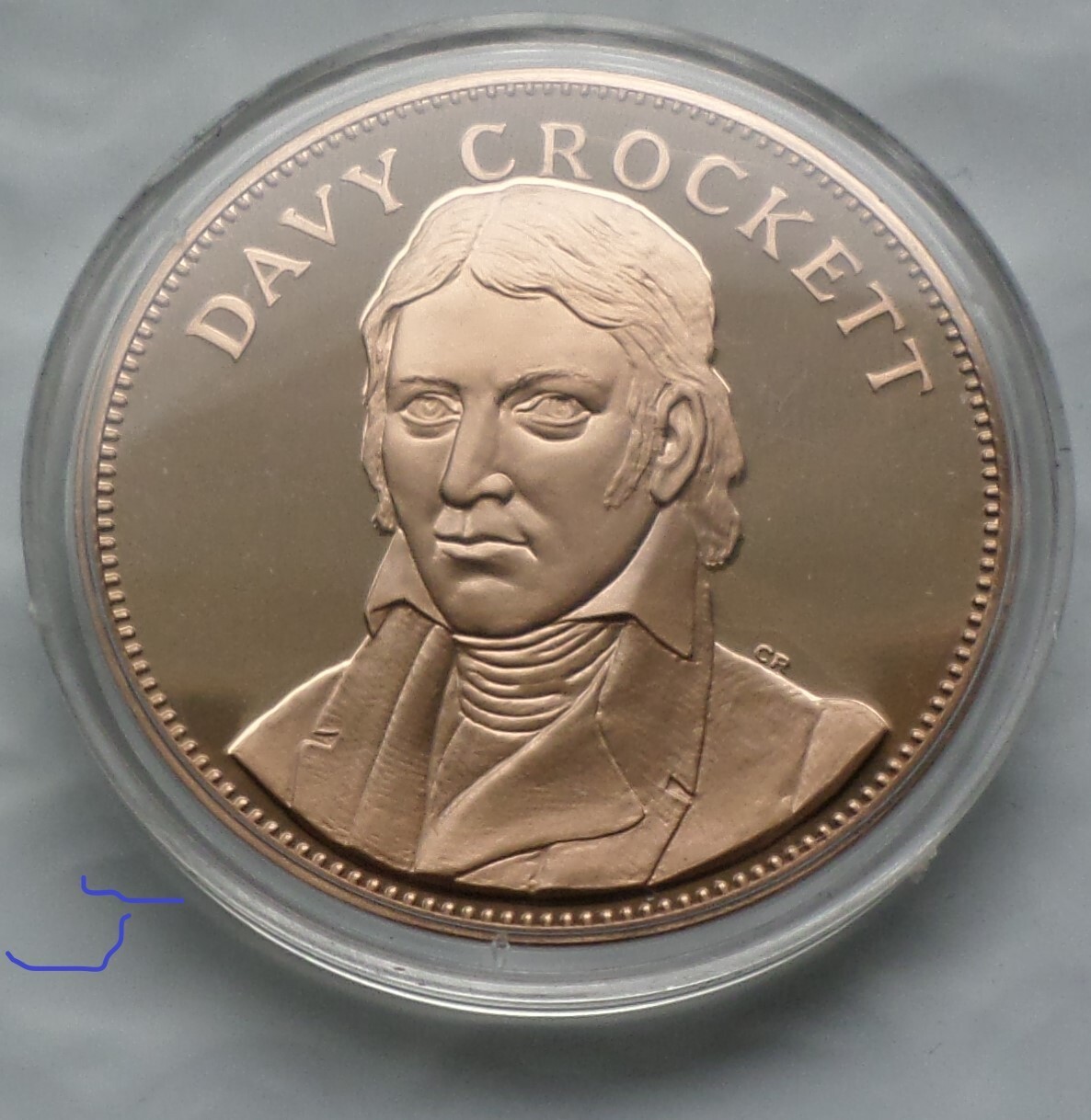 David Davy Crockett Vintage Bronze Medal