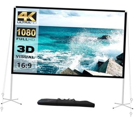 Portable Outdoor Projection Screen 16:9 4K 100 Inch - Portable 16:9 4K Screen