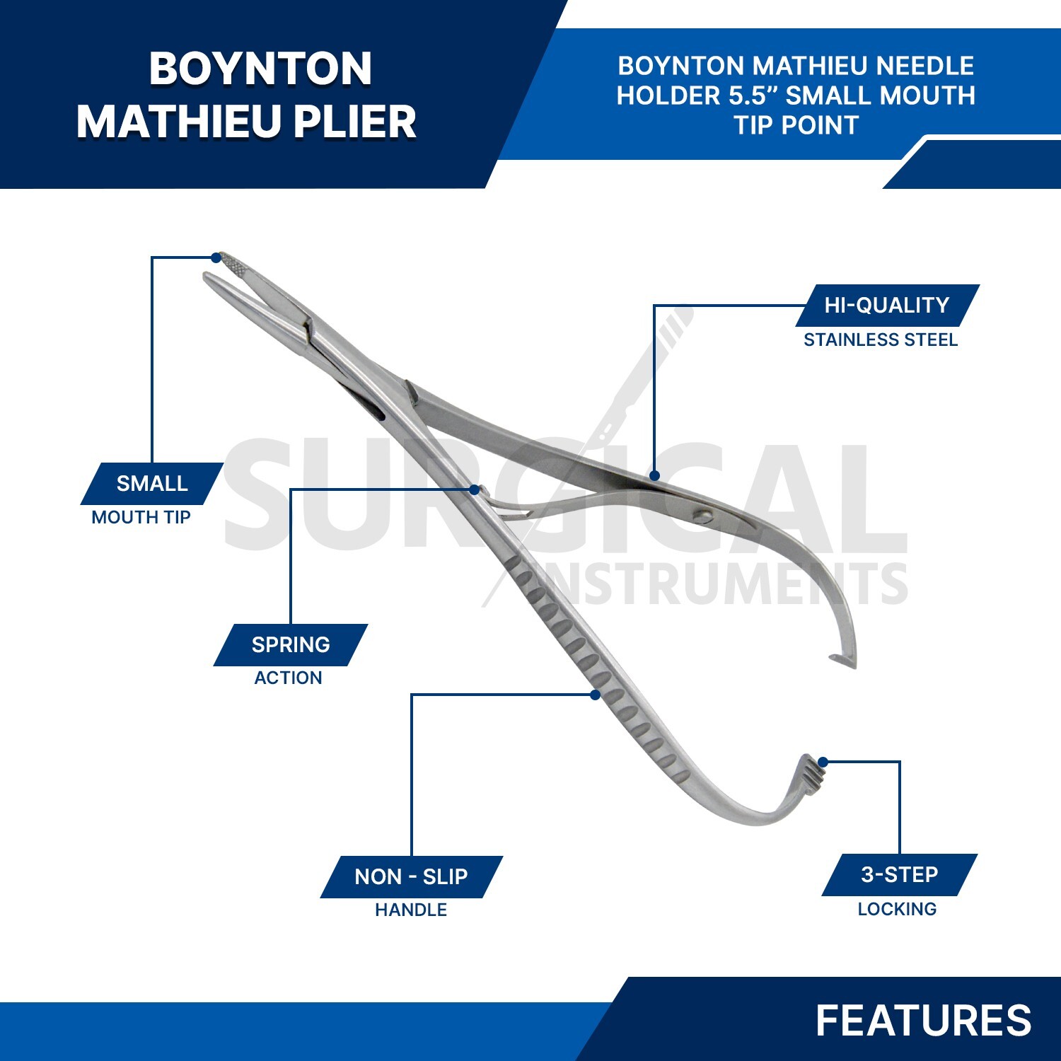 12 Pcs Mathieu Boynton Plier Needle Holder 5.5 Smallmouth Tip Point German Grade