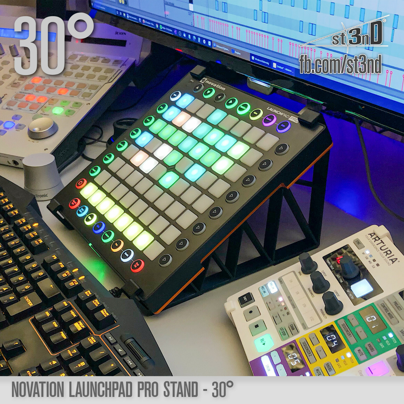 NOVATION LAUNCHPAD PRO STAND - 30 degrees - 3D printed - 100% Buyer satisfaction