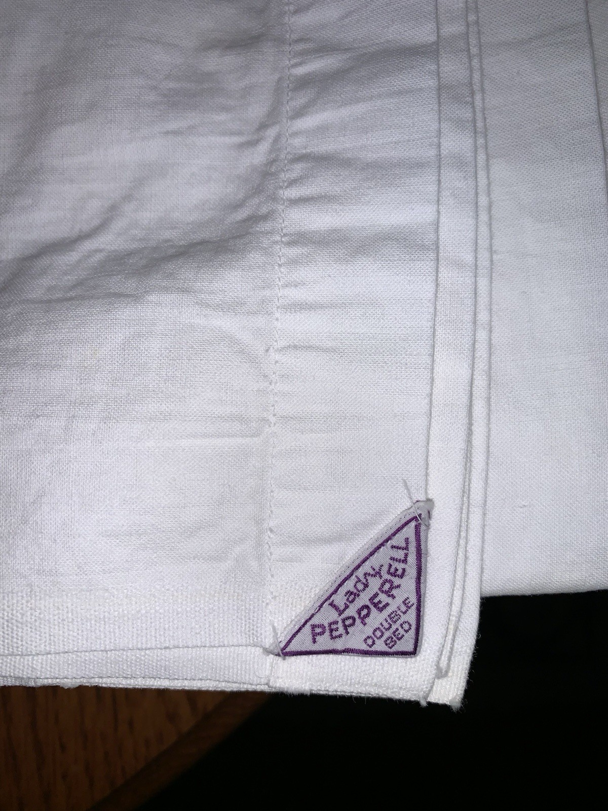 Vtg Lady Pepperell flat sheet double solid white 100% Heavy Cotton MCM 79 X 95