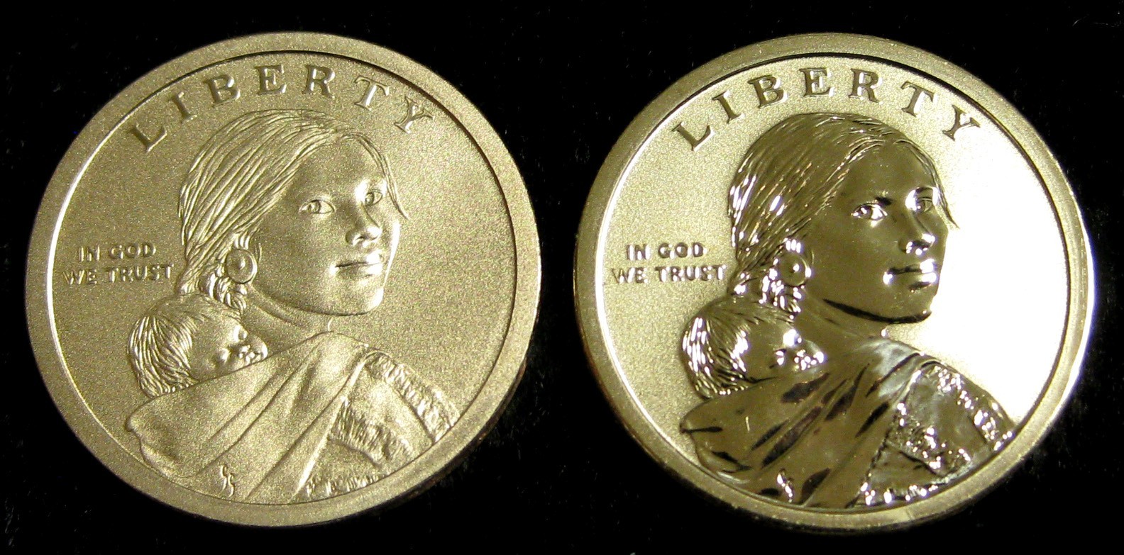 2017-S Enhanced & 2018-S Reverse Proof Sacagawea Dollar Pair