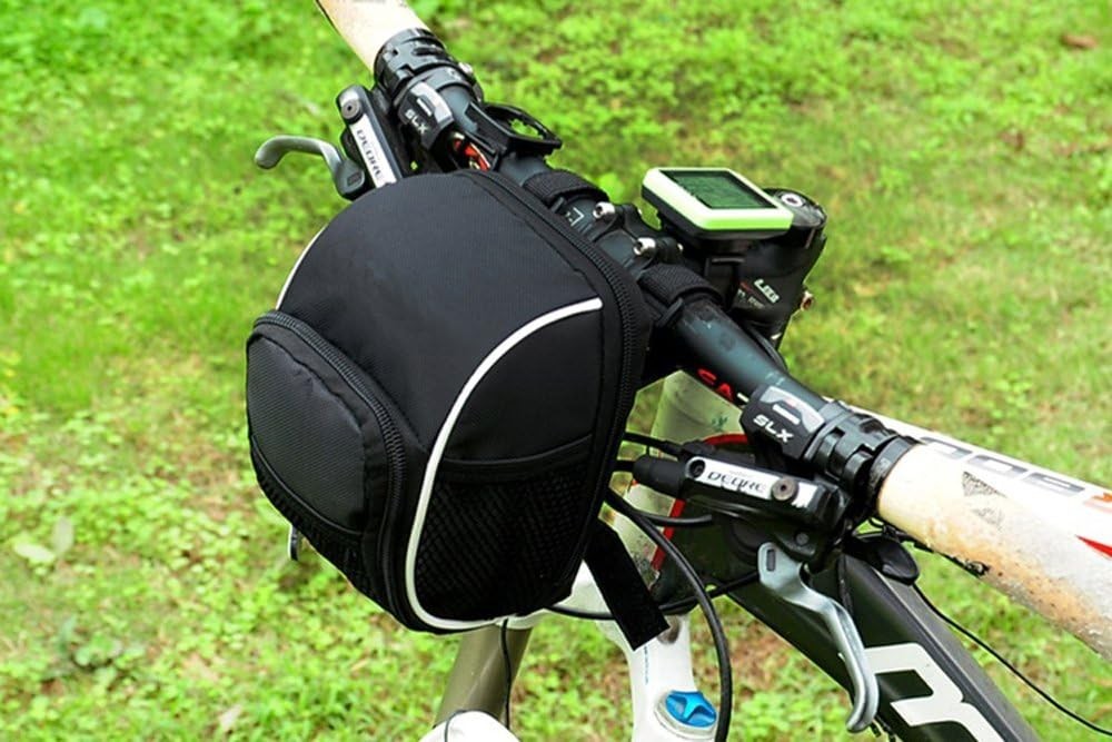 Compact and Lightweight Bike Handlebar Bag with Adjustable Strap & Rain Cover