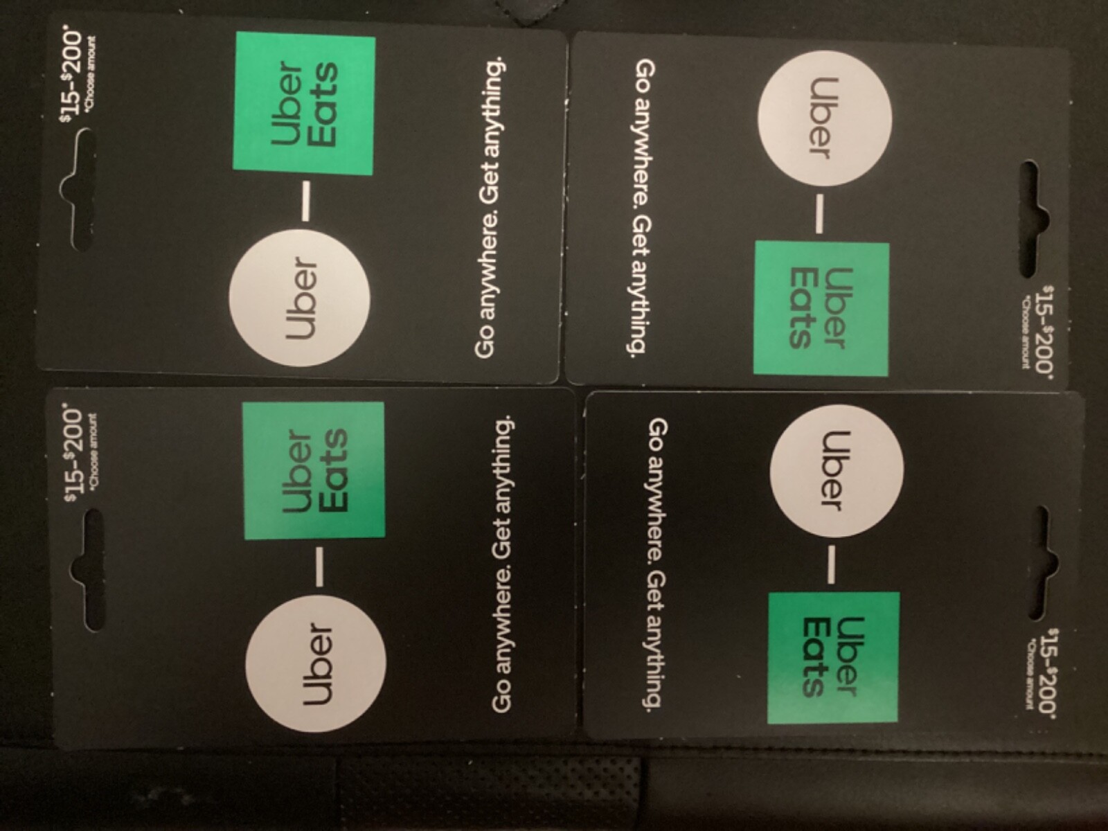 SPECIAL THIS MONTH! Total of 4 $25.00 UBER GIFT CARDS(Physical Card).