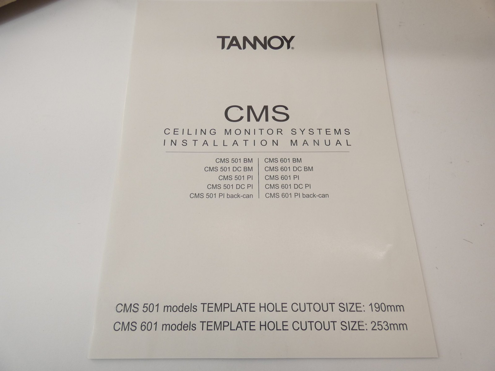 Tannoy Ceiling Speaker CMS601 PI CAN Housing Back Can - NEW Surplus!