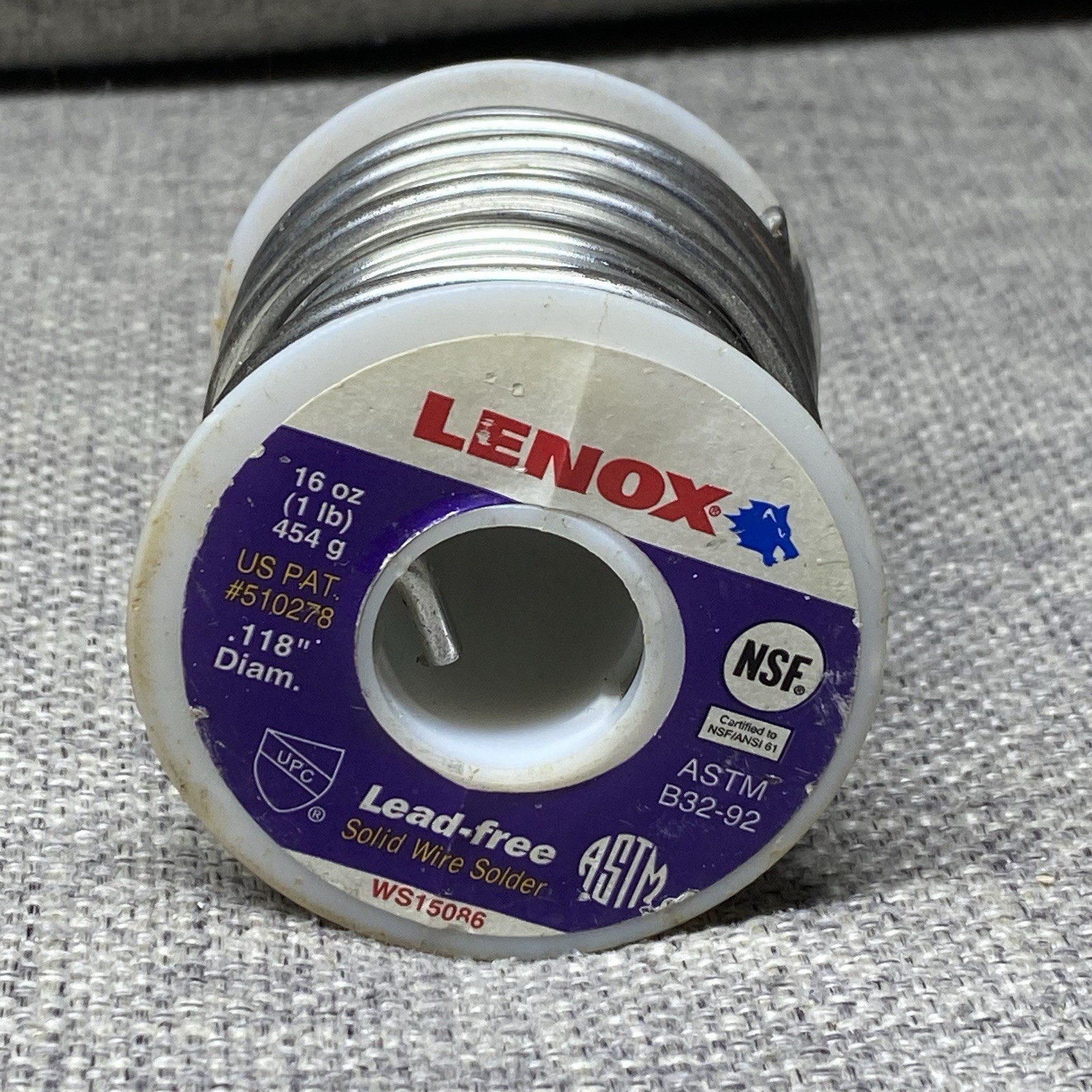 Lenox Solder, 96/4, 13oz Roll, Lead Free , LENOX-WS1500 - USED