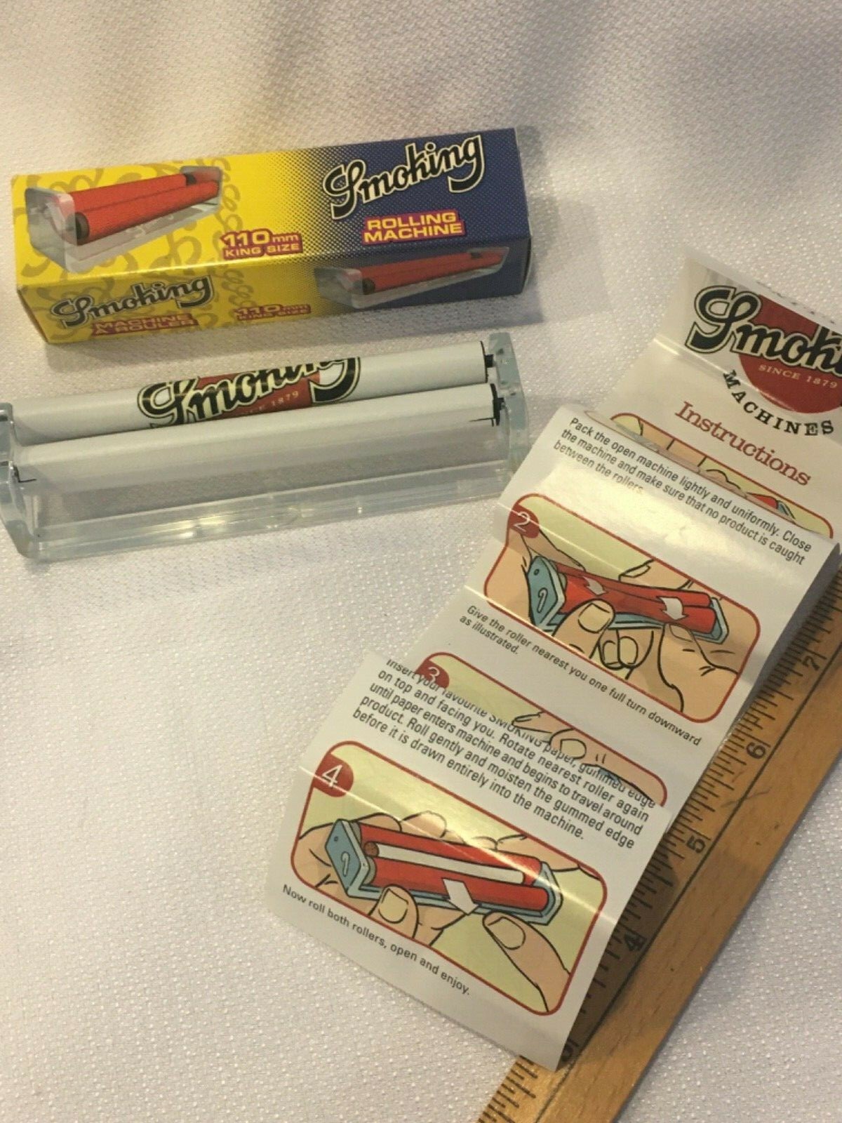 1 Smoking 110mm Plastic Rolling Machine King Size Cigarette Paper NOS New in Box