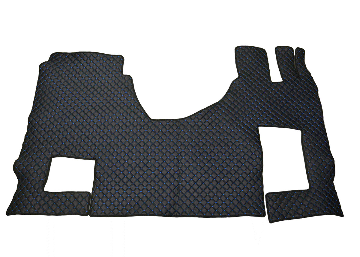 Black+Blue Eco Leather Mats for Actros Gigaspace MP4/MP5 trucks RightHD models