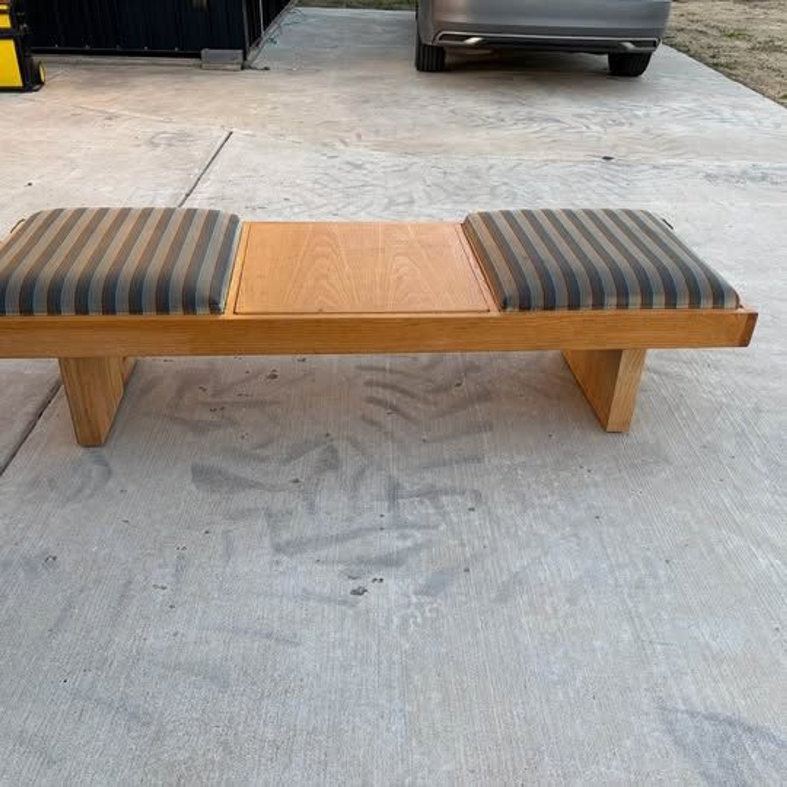 Modern light solid wood bench.  Heavy.  Large 70x24x16