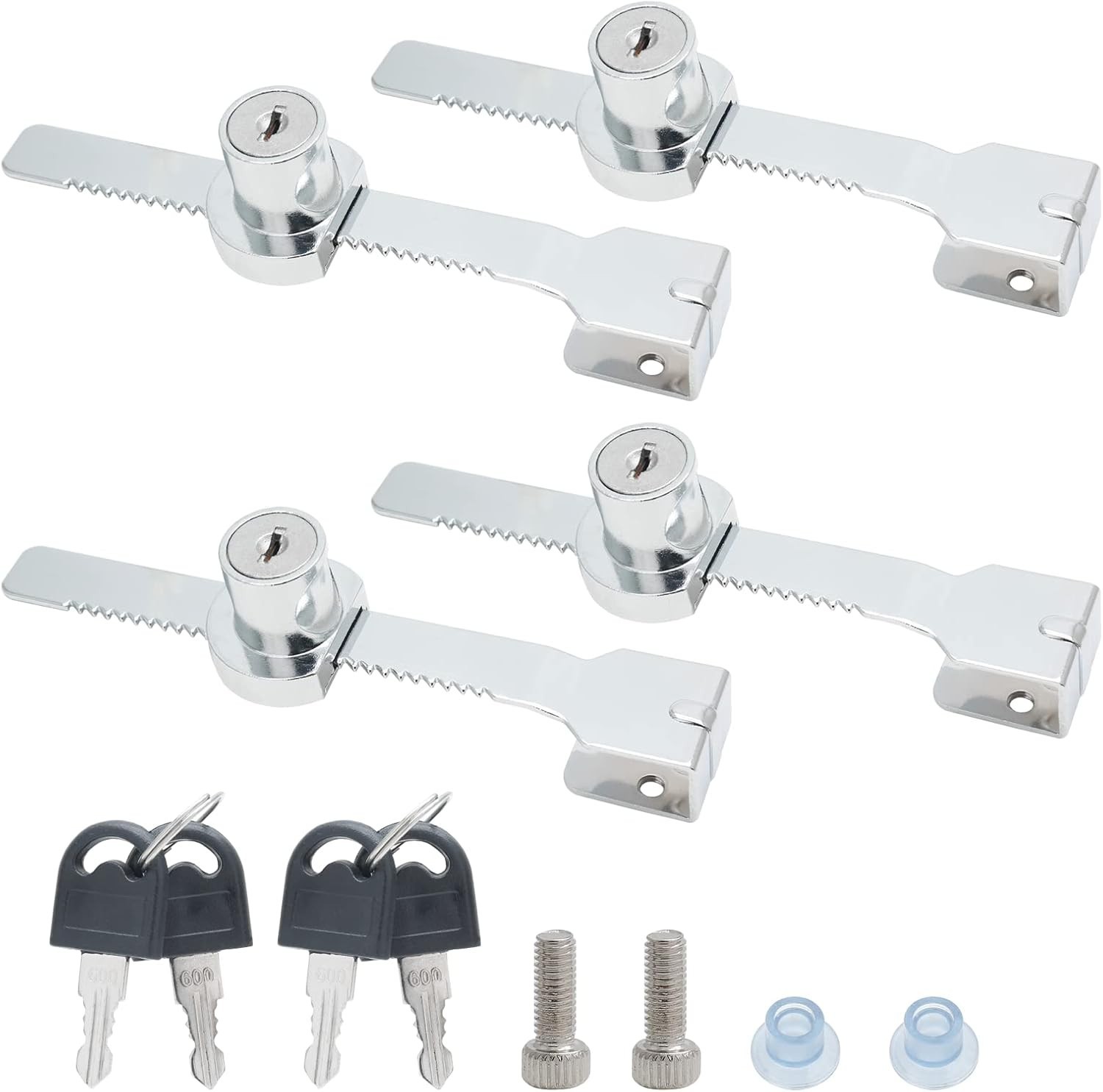 4 Pack Sliding Glass Door Lock Showcase Display Case Lock Ratchet Lock