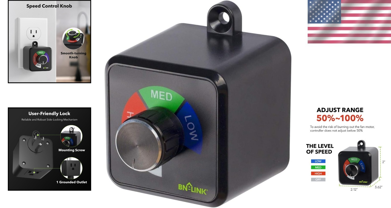 User-Friendly Variable Fan Speed Controller for Inline Duct Fans, Safe & Durable