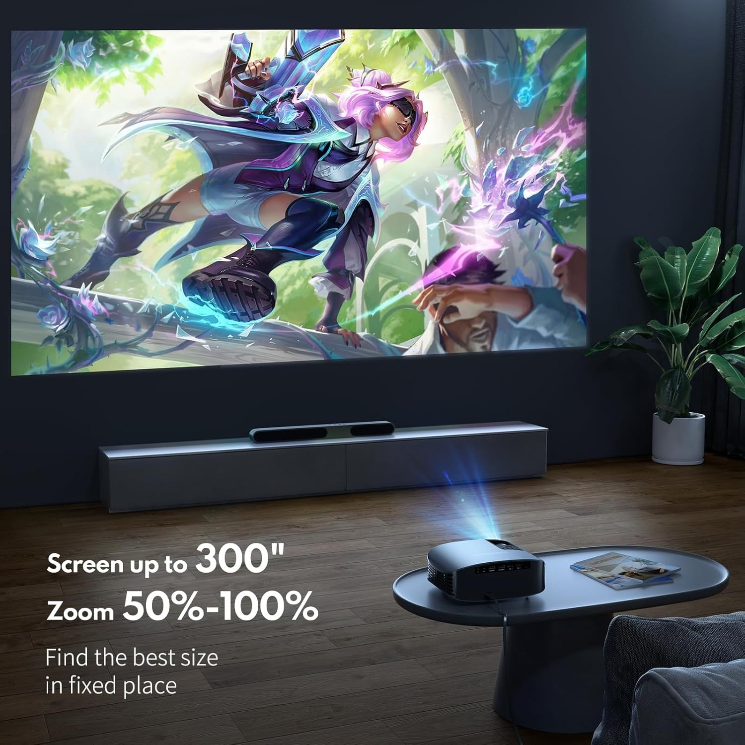 GOODEE PROJECTOR 4K WIFI BLUETOOTH FHD 1080P MINI PROJECTOR - TITANIUM GRAY
