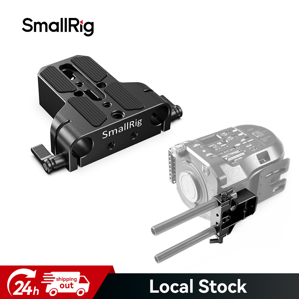 SmallRig 1674 Universal Baseplate with Dual 15mm Rod Rail Clamp for Camera Cage