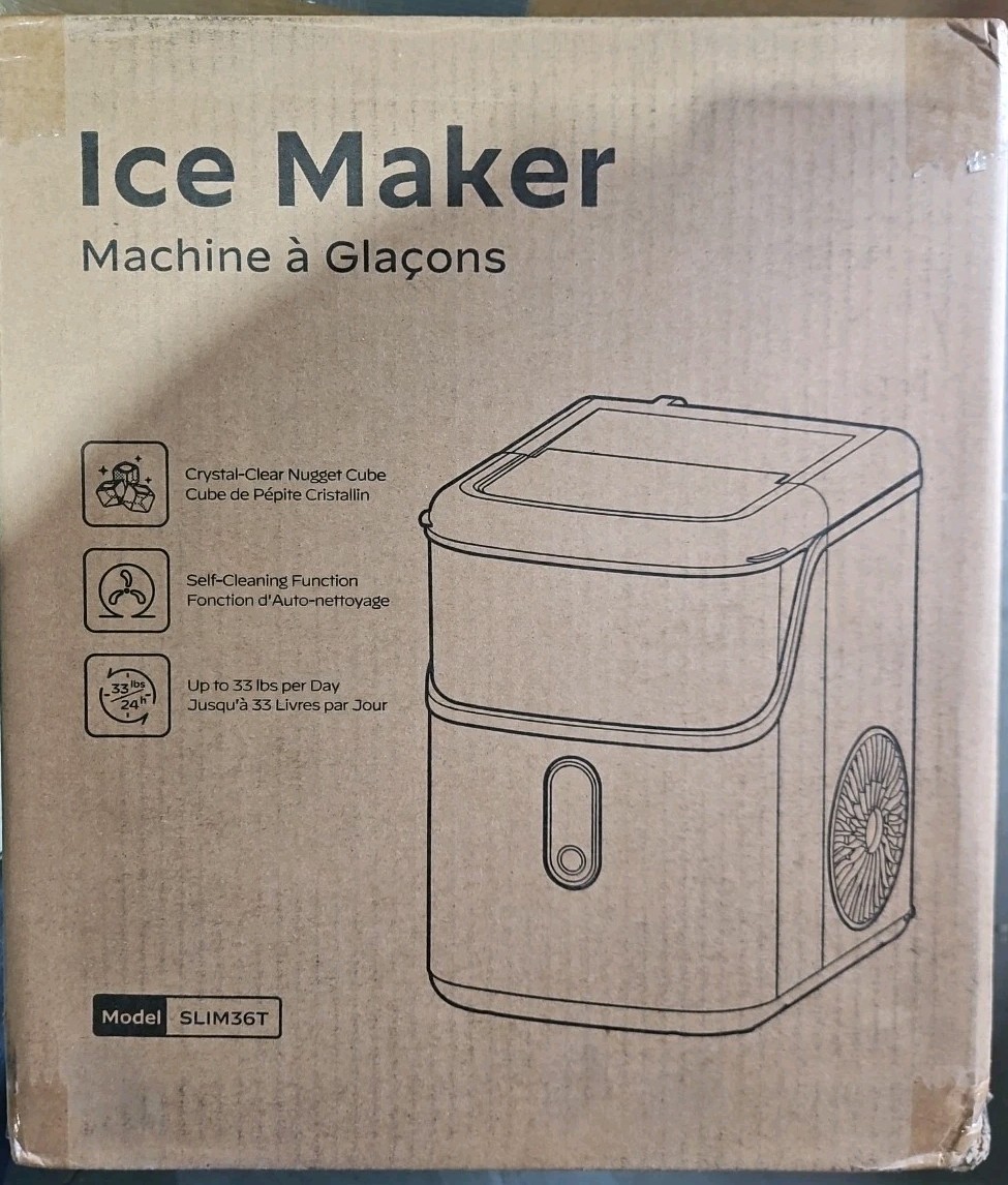 Philergo Nugget Ice Maker Countertops, 35 lbs/24hr, Portable Pebble Ice Maker...