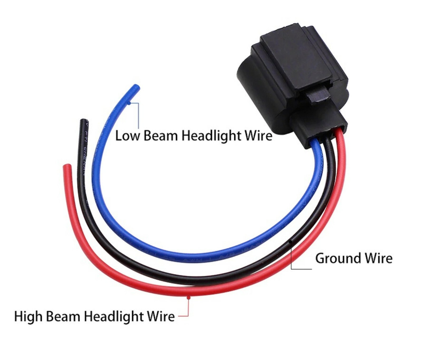 Wire Pigtail Female Ceramic 9008 H13 Two Harness Headlight Bulb Wiring Connector