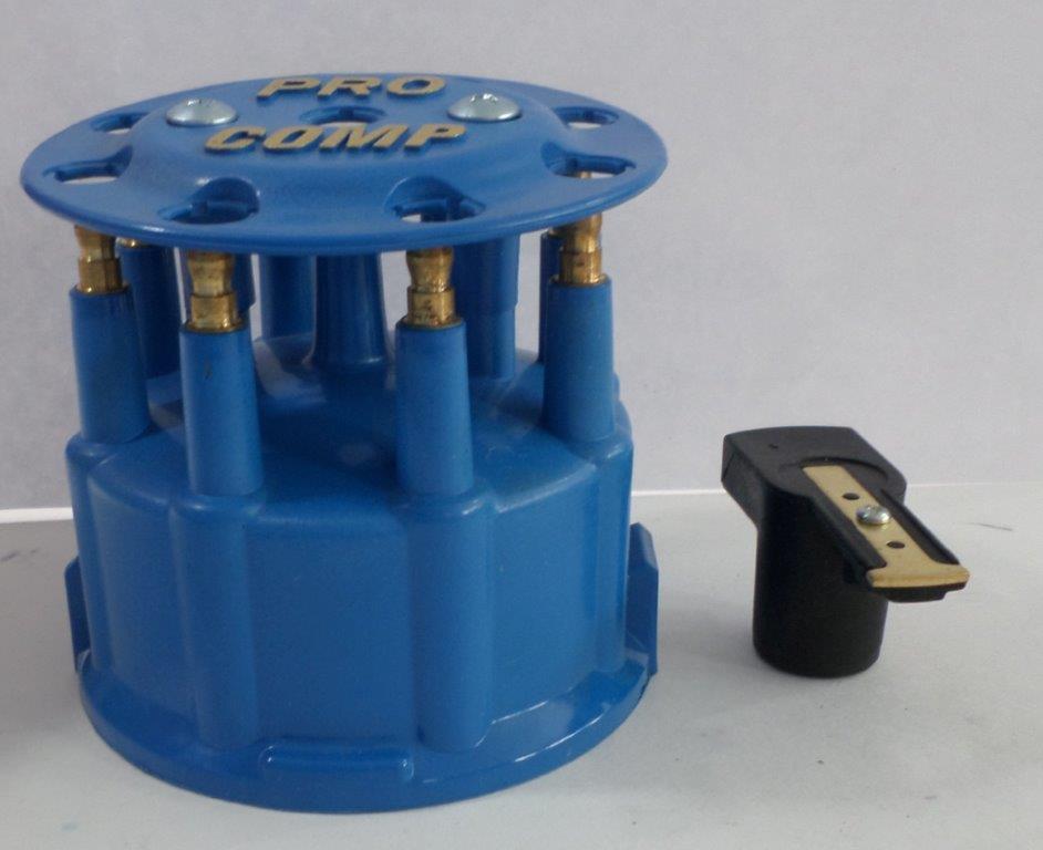 BLUE Ready-To-Run/Pro Billet Replacement Distributor Cap & Rotor PROCOMP SPEEDMA