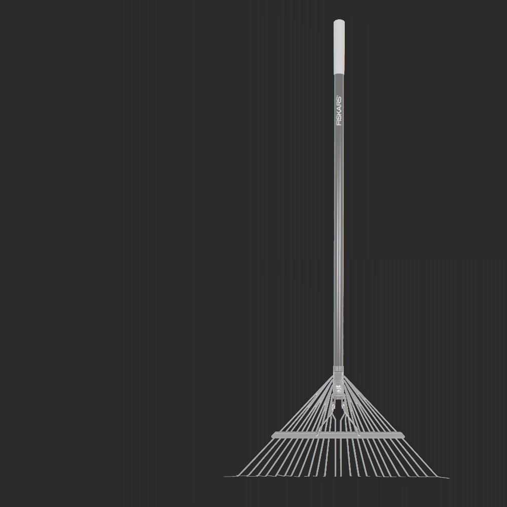 Fiskars Garden Rake, Metal Tine Leaf Rake with Fiberglass Handle, 62", Black