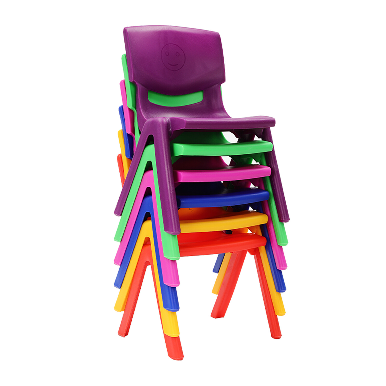 Stackable 6 Pcs School Chairs Kids Plastic Stack Chairs Toddler Chair Multicolor