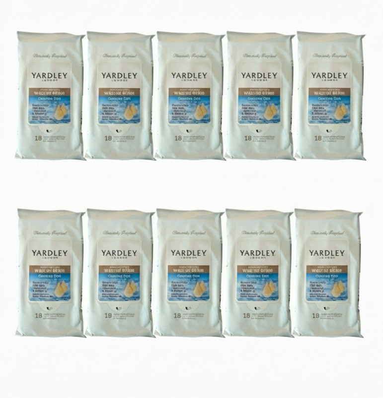 10 Packs of  18 each Yardley London SENSITIVE Skin Disposable Washcloths 12x18